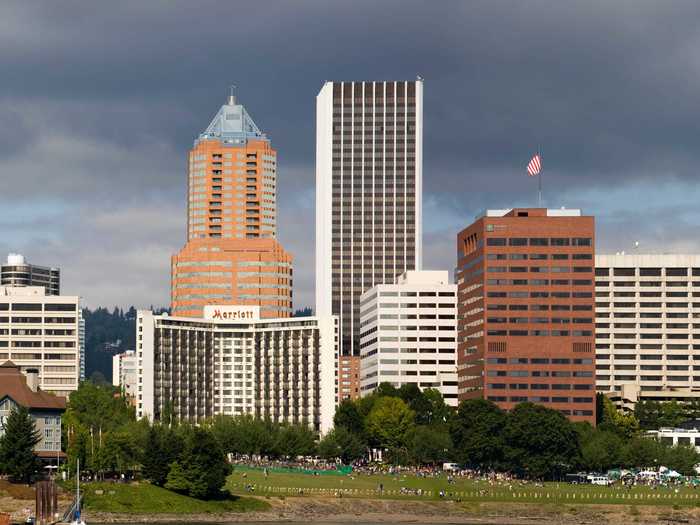 28. The Wells Fargo Center in Portland, Oregon, is also 546 feet tall.