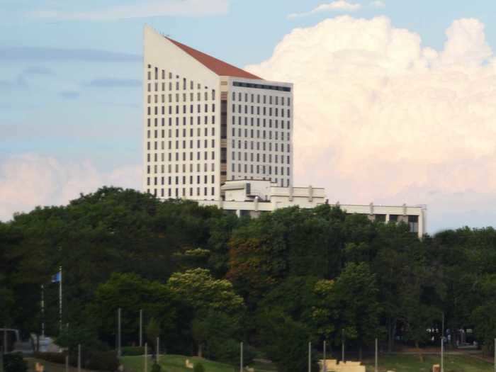 36. The Epic Center in Wichita, Kansas, is 385 feet tall.