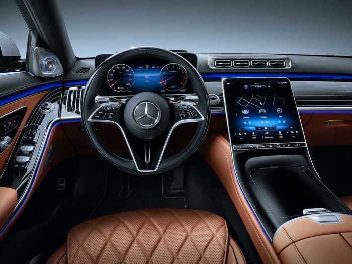 The whole design looks very clean and button-free. Mercedes says it removed 27 mechanical switches in the new S-Class.