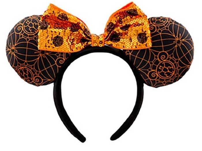 These orange and black Minnie-Mouse ears are perfectly festive.