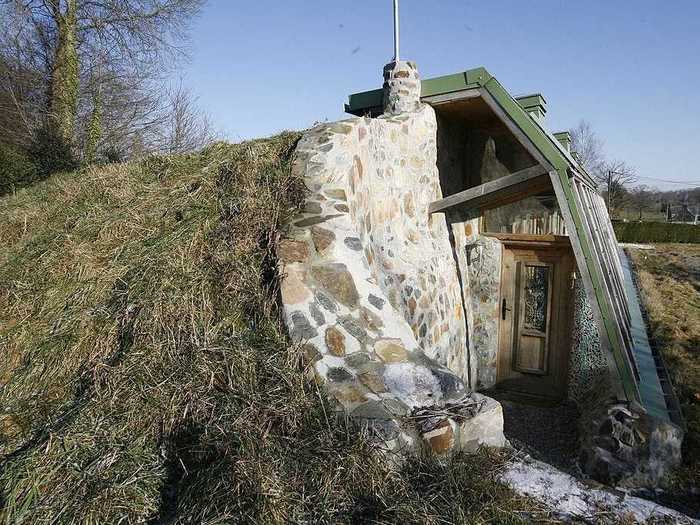 The Normandy Earthship in Ger, France, is also self-sufficient.