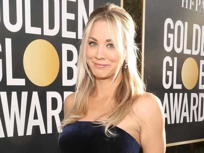 Kaley Cuoco goes for the classic peanut butter on toast for her first meal of the day.