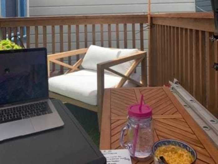 One of the unexpected rituals she now enjoys that she never had before the pandemic is cooking and eating breakfast on her balcony on a weekday.