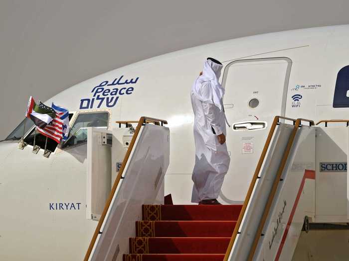 The Emiratis had literally rolled out the red carpet for the delegation with carpet-lined airstairs.