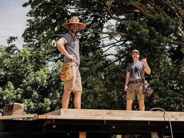 Taylor pitched the idea to a family member on the island, and they partnered to start building the tiny house and earn 50/50 of the profits.