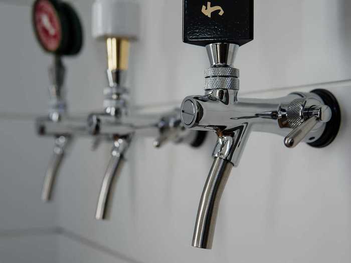 They also have three taps: one for carbonated water, one for beer, and one for mixed drinks. It