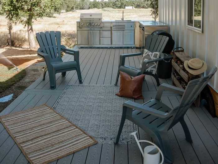 They also wanted an entertaining area because they love having people over. To accommodate that, they designed a kitchen that extended to the deck so they can do just that.