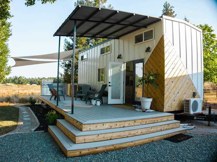 Charlie and Tony Perez live in a 290-square-foot tiny house in northern California just outside of Sacramento.