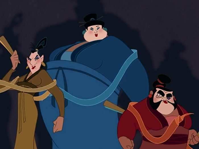 31. Ling, Po, and Yao never dress up as women to help save the Emperor.