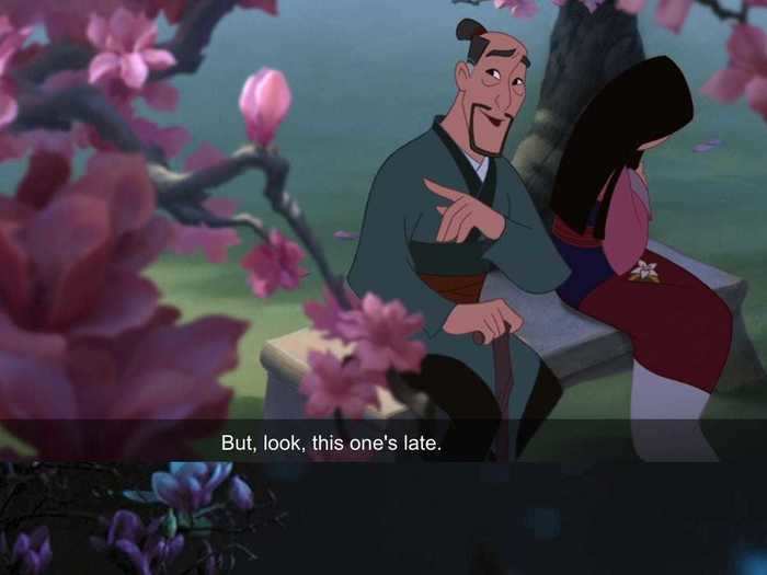 When Mulan finally showers in the live-action film, there