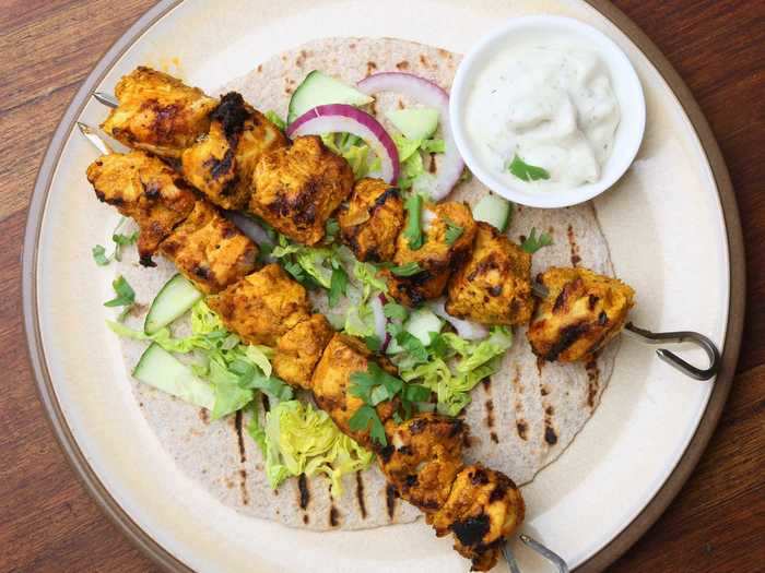 Gopinathan also loves making chicken kebabs on the grill for dinner.