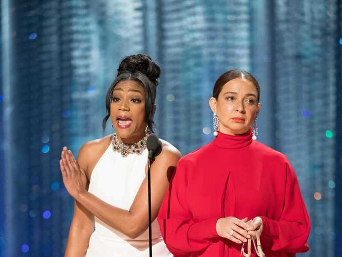 Though Haddish wore a different dress on the red carpet, she wore the gown on stage at the 2018 Oscars.