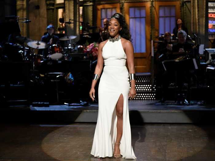 In her opening monologue on "SNL," Haddish joked about getting her money