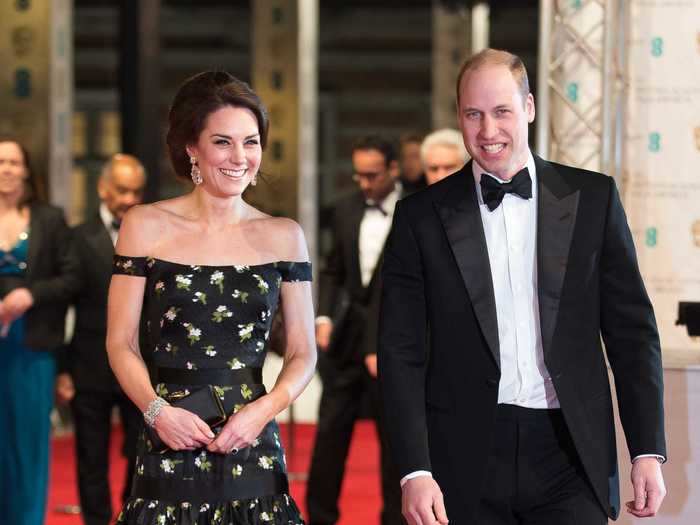 Kate Middleton wore this Alexander McQueen gown to the BAFTAs in February 2017.