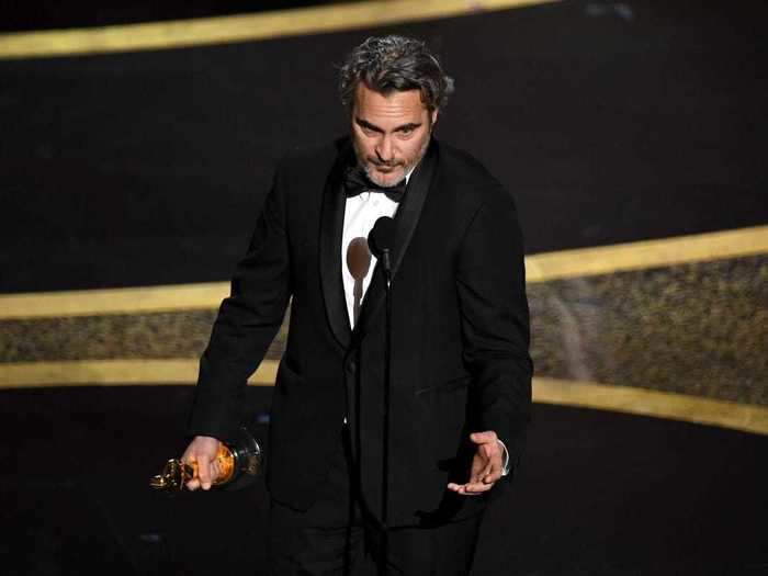 He wore the suit again to collect his 2020 Academy Award for Best Actor for the movie "Joker."