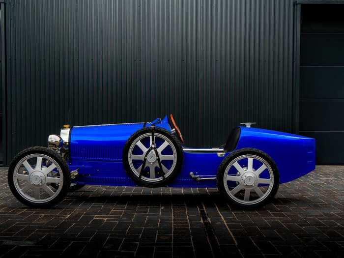 To celebrate its 110th anniversary last year, Bugatti teamed up with The Little Car Company to develop a driving, 75% scale car called the Bugatti Baby II.