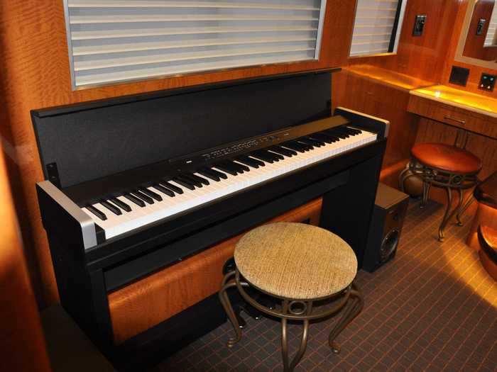 This RV was outfitted with a recording studio in the back lounge because The Band Perry wanted to make music while on the road.