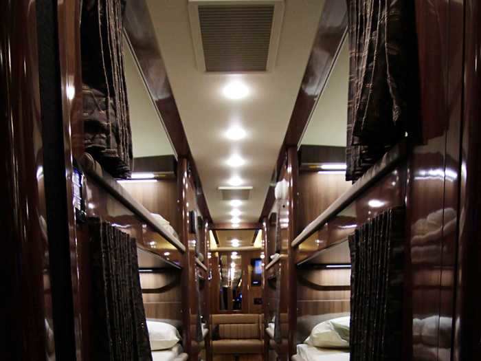 Each bus is outfitted with bunk beds so the celebrity can easily travel with their entourage.