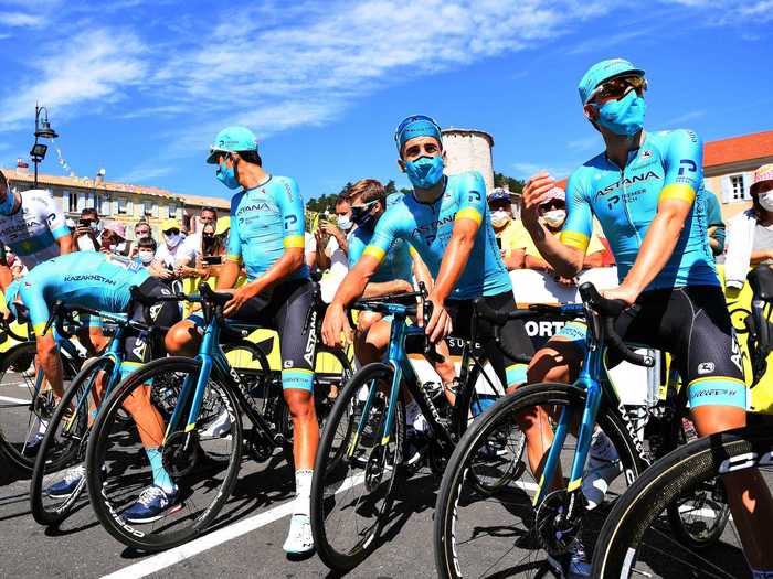 Tour de France riders are likewise required to mask up this year, whenever they