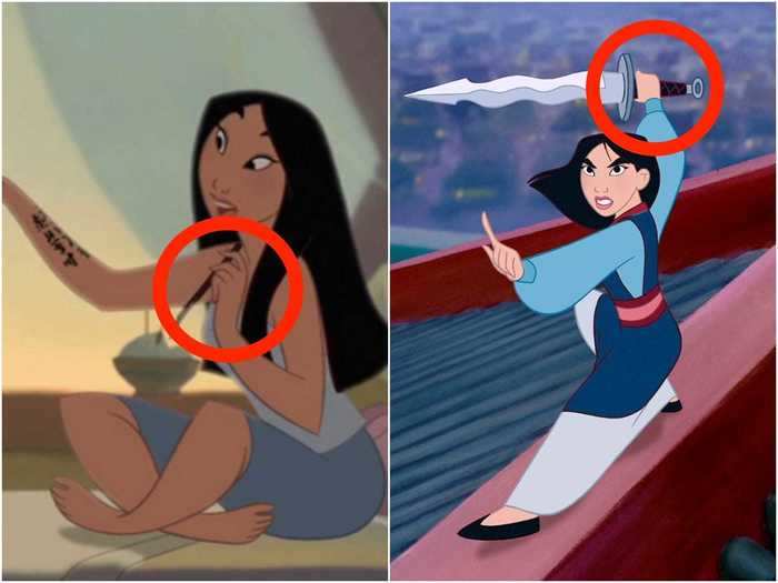 6. Mulan writes with her left hand but fights with her right, meaning she is probably ambidextrous