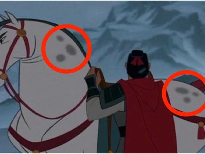 5. There are two hidden Mickey Mouses on Li Shang