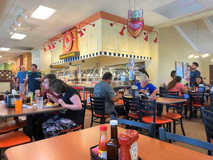 As I was choosing my seat in the dining area, there were barely any "closed" table signs to encourage social distancing.