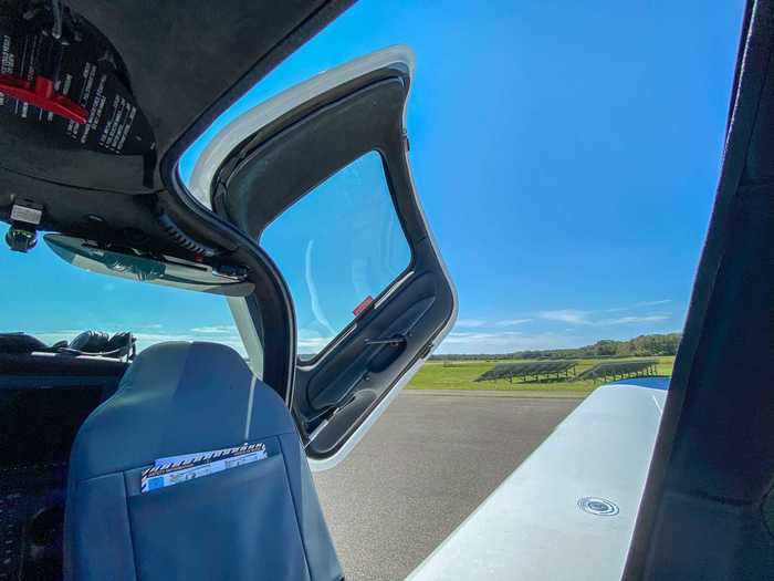 Much like a coupe, the front passenger seat folds down to grant access to the back of the plane.