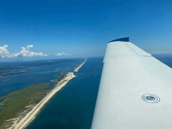 After flying for about 15 minutes at a top speed of approximately 150 miles per hour, Brookhaven came into view so we turned to the north and prepared to land.