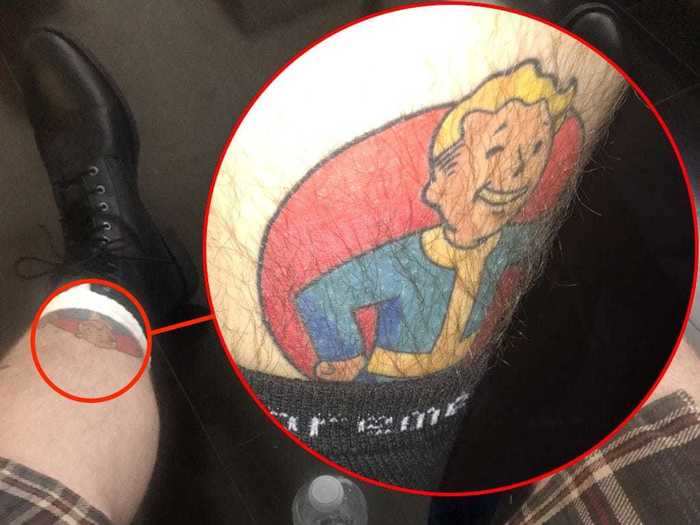 Malone has Vault Boy, a character from the Fallout video games, on his leg.