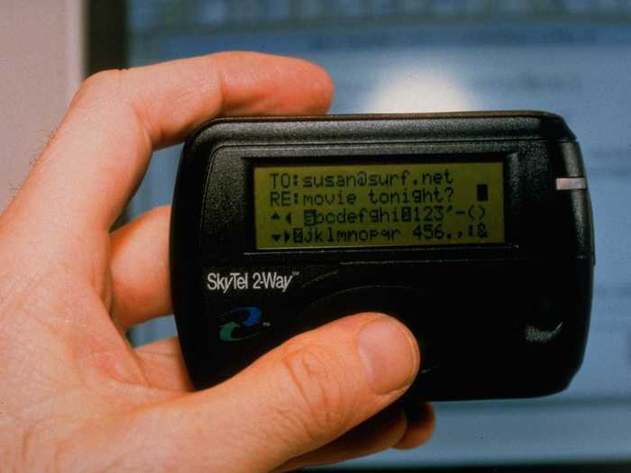 Beepers, or pagers, were the best way to get in touch with someone.