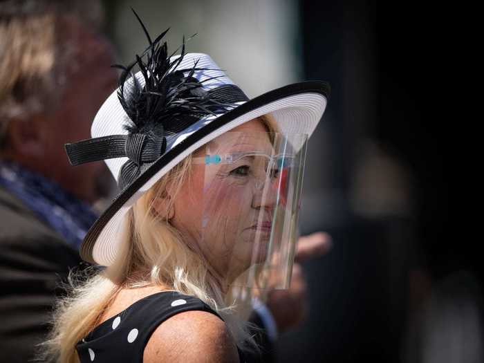 Despite the circumstances, the tradition of over-the-top fascinator hats was kept alive.