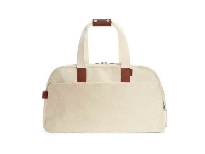 A canvas duffel