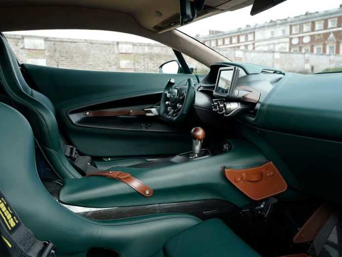 Inside, the Victor sports lots of forest-green leather ...