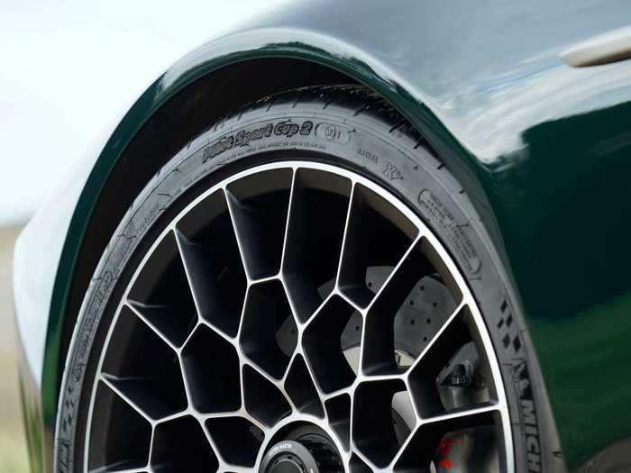 Stopping power comes from Brembo carbon-ceramic brakes.