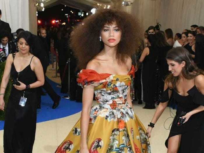 Zendaya reinterpreted animal print for the 2017 Met Gala.