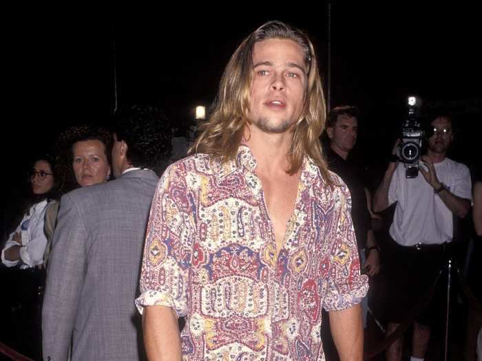 In 1993, Brad Pitt turned up at a Hollywood movie premiere wearing just a paisley button-down shirt and pants.