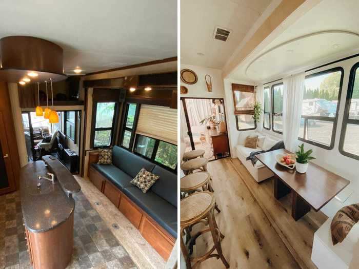 They say that the 42-foot RV has pretty much all the amenities their home had.