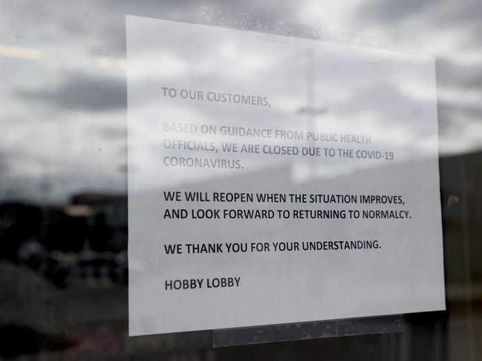 April 2020: Hobby Lobby announces it closing all stores and furloughing employees