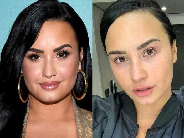 Lovato brought back the #NoMakeupMonday hashtag with a post that month.