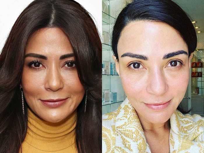 "Riverdale" star Marisol Nichols went without makeup to show her current skin-care routine.