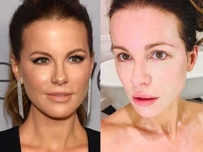 Kate Beckinsale shared a seemingly makeup-free selfie to Instagram in April.