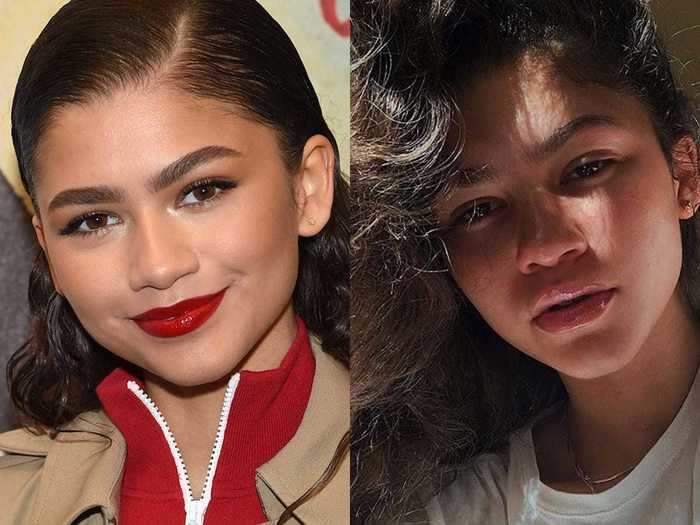 Zendaya played with natural lighting in a close-up Instagram photo.