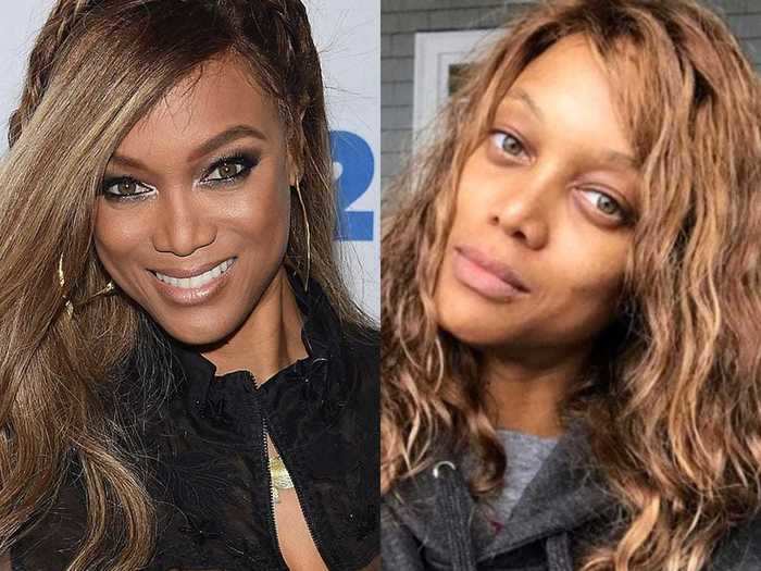 Tyra Banks smized for a fierce no-makeup selfie that she shared on social media that year.