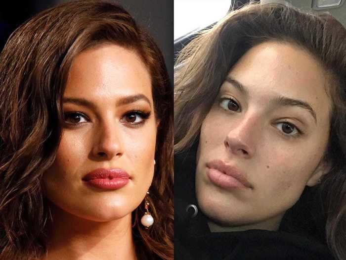 While off-duty in February of that year, model Ashley Graham looked confident without makeup.