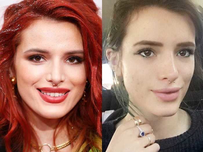 Bella Thorne left her glam makeup behind in this natural selfie from the start of 2017.