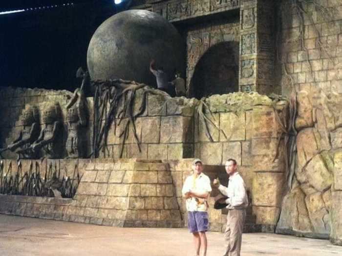 The boulder at the Indiana Jones Epic Stunt Spectacular weighs over 400 pounds.