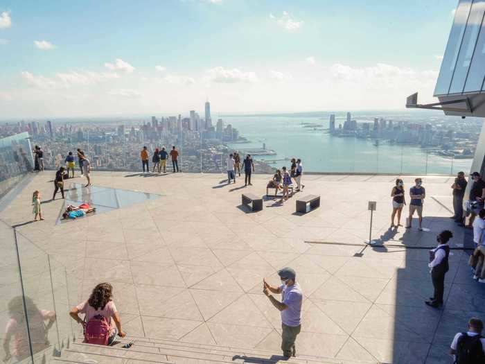 There is also a staircase for even higher views over the glass walls. Visitors typically stay on the deck for about an hour, but there is no time limit, per the attraction