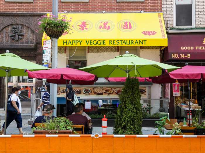 Next on the crawl was Happy Veggie Restaurant, a vegetarian Malaysian restaurant that opened in February just weeks before the shutdown.