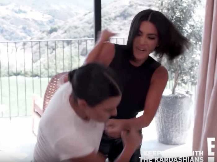 Kim and Kourtney got into a physical brawl.