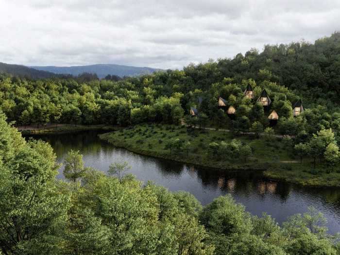 Fortunately for US travelers, the Dolomites concept is officially moving to the mountains of West Virginia. Set to open in 2021, the treehouses will sit in a forest on 100 acres of private land overlooking a spring-fed lake.